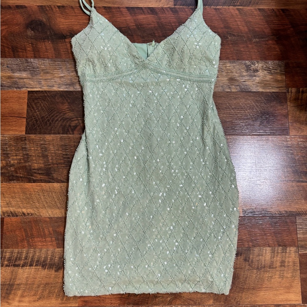 Windsor Sage Green Sequin Mini Dress